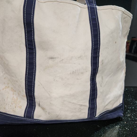 VTG LL Bean Boat & Tote Canvas Bag Zip Close USA Made XL X-Large - Picture 7 of 16